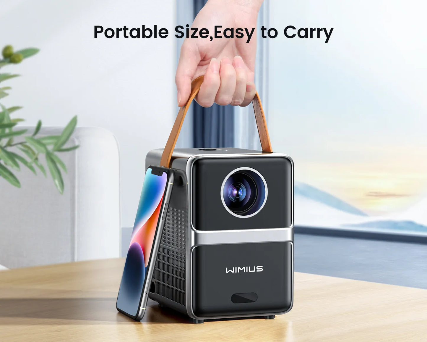 P61 Portable Projector 8000Lumens 5G WiFi Bluetooth Theater Projector Support Full HD 1080P Display Home Cinema Projector