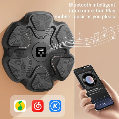 Smart Music Boxing Machine, LED Boxmaschine mit Musik, 9 Geschwindigkeitsmodi Wandmontiertes Boxziel, Unterstützt Bluetooth Music Boxer, Elektronische Boxgerät mit Handschuhen für Erwachsene