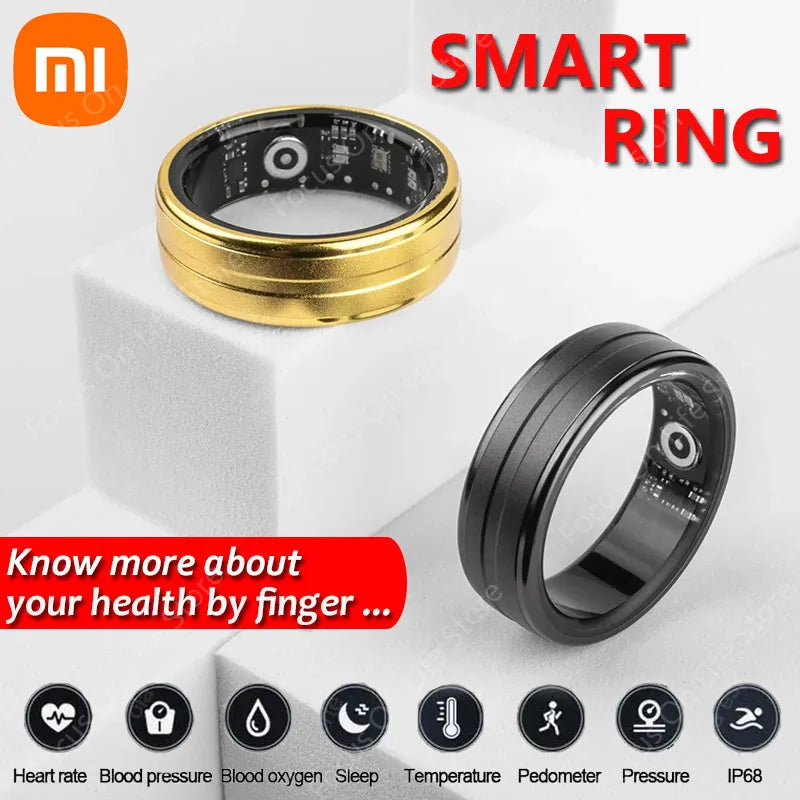 Smart Ring Smartringe für Herren und Damen Smart Ring Android Fitness Ring Tracker Schrittzähler Schlafmonitor Herzfrequenzmessung Gesundheitsüberwachung Datenaufzeichnung für verschiedene Sportarten