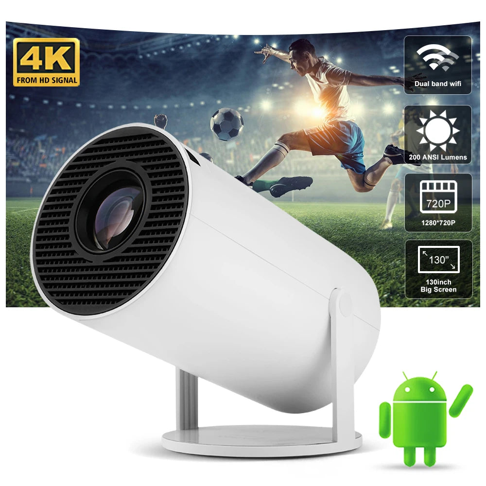 Mini Projector 4K Android 11 BT5.0 1080P 1280 x 720P Home Cinema Outdoor Portable Projetor