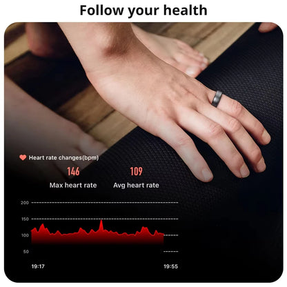 Smart Ring Smartringe für Herren und Damen Smart Ring Android Fitness Ring Tracker Schrittzähler Schlafmonitor Herzfrequenzmessung Gesundheitsüberwachung Datenaufzeichnung für verschiedene Sportarten